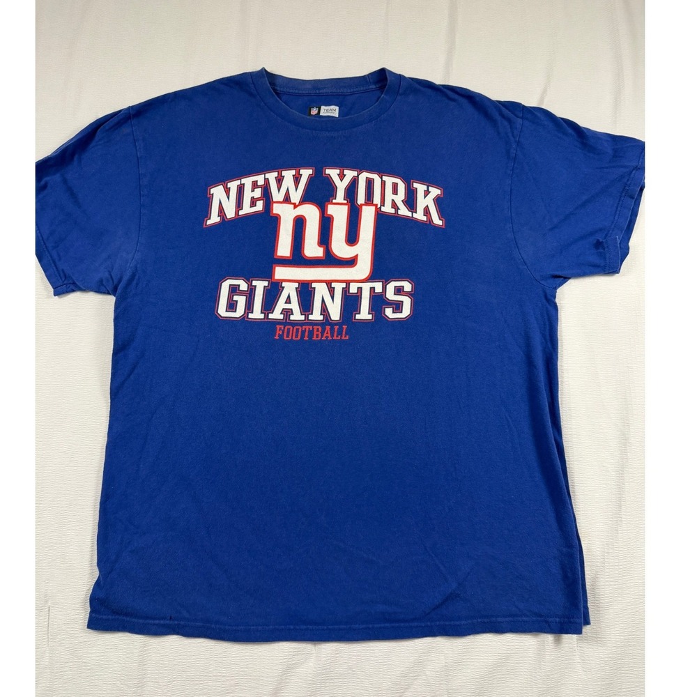 NFL Apparel New York Giants T-Shirt Mens XL Blue Graphic Short Sleeve Cotton